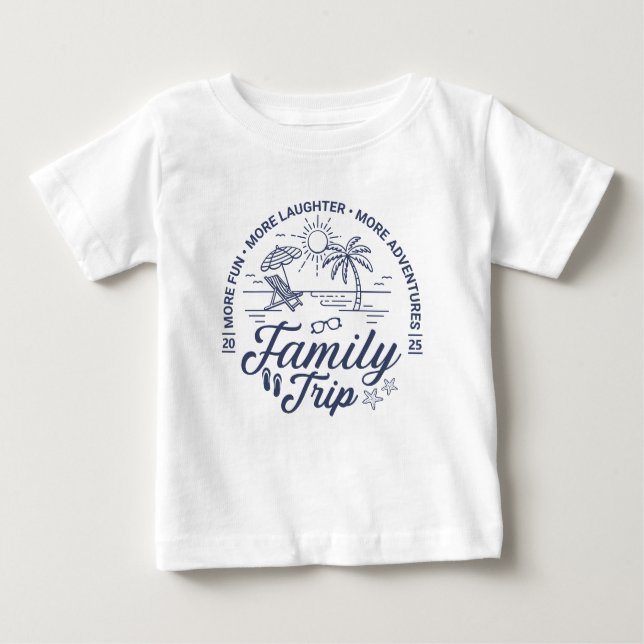 Custom Family Trip Group Matching Beach Vacation Baby T-Shirt (Front)