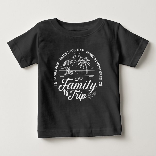 Custom Family Trip Group Matching Beach Vacation Baby T-Shirt (Front)