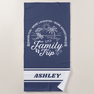Custom Family Trip Group Matching Beach Vacation Towel