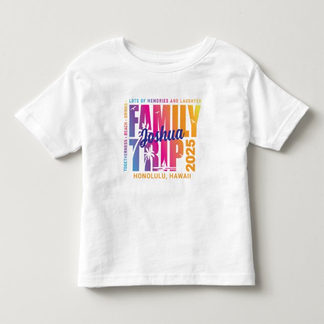 Custom Family Trip Matching Group Vacation Toddler T-Shirt (Front)