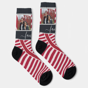 Custom Family Two Photo Christmas Socks