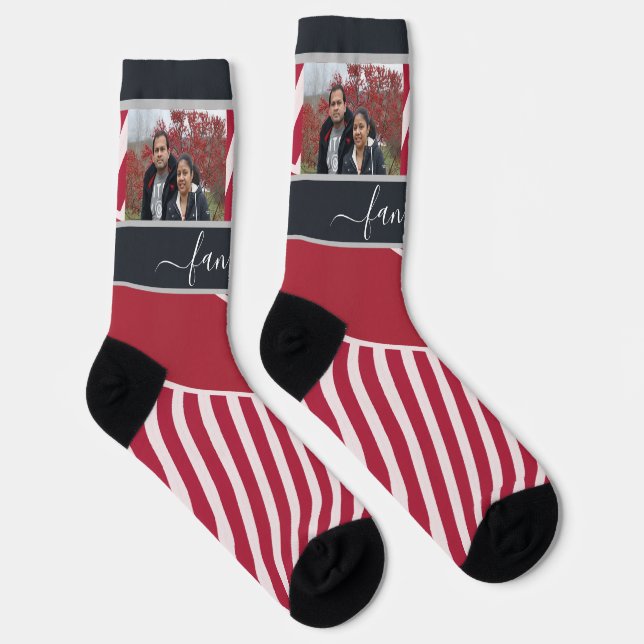 Custom Family Two Photo Christmas Socks (Right)