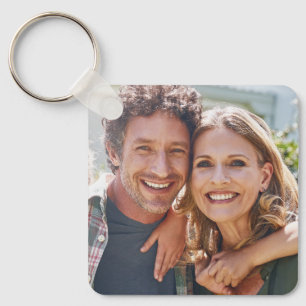 Custom family two photo double sided photo key ring