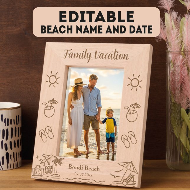 Custom Family Vacation Beach Photo Etched Frames (Creator Uploaded)