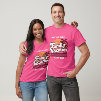 Custom Family Vacation Beach Retro Group Matching T-Shirt
