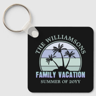Custom Family Vacation Beach Tropical Island Key Ring