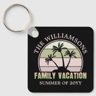 Custom Family Vacation Beach Tropical Island Key Ring