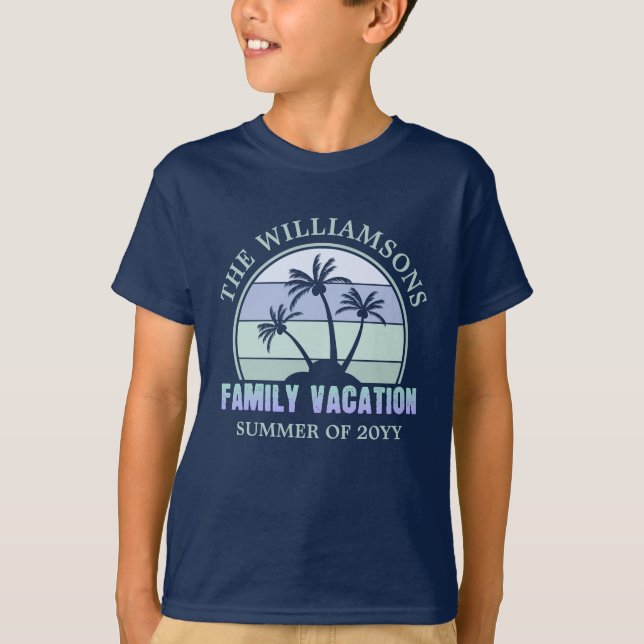 Custom Family Vacation Beach Tropical Island T-Shirt (Front)