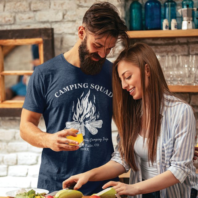 Custom Family Vacation Campfire Camping Trip T-Shirt (Camping Squad Family Vacation Dad Matching T-Shirt)