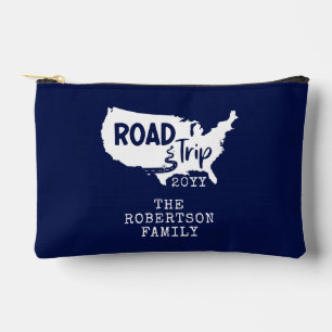 Custom Family Vacation   Family Road Trip USA Map Accessory Pouch
