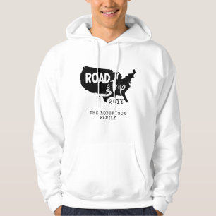 Custom Family Vacation Family Road Trip USA Map Hoodie