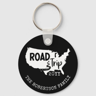 Custom Family Vacation Family Road Trip USA Map Key Ring