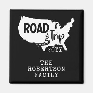 Custom Family Vacation   Family Road Trip USA Map Magnet