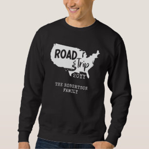 Custom Family Vacation   Family Road Trip USA Map Sweatshirt