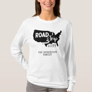 Custom Family Vacation   Family Road Trip USA Map T-Shirt