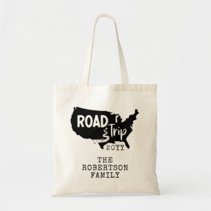 Custom Family Vacation Family Road Trip USA Map Tote Bag