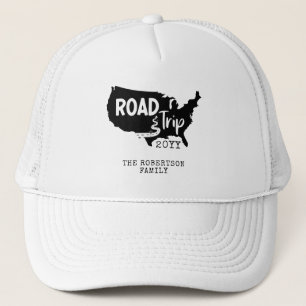 Custom Family Vacation Family Road Trip USA Map Trucker Hat