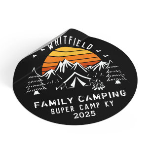 Custom Family Vacation Matching Camping Classic Round Sticker