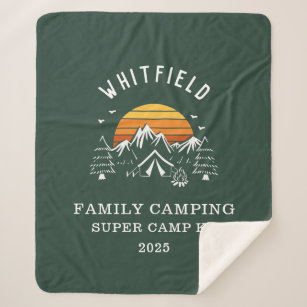 Custom Family Vacation Matching Camping Sherpa Blanket