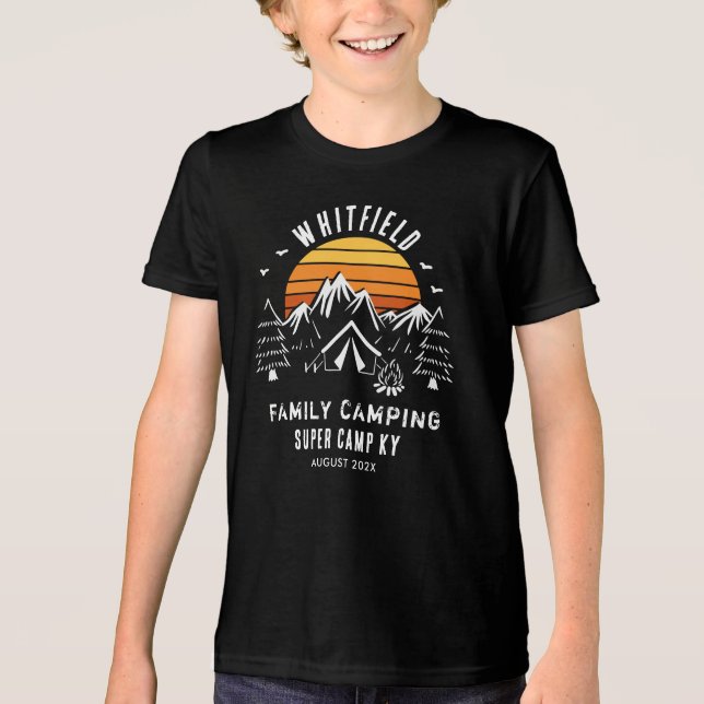 Custom Family Vacation Matching Camping Tri-Blend Shirt (Front)