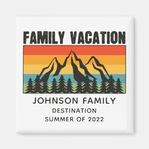 Custom Family Vacation Mountains Hiking Camping Magnet