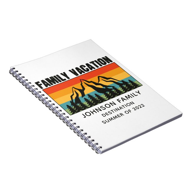 Custom Family Vacation Mountains Hiking Camping Notebook (Right Side)