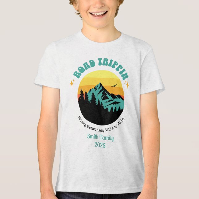 Custom Family Vacation Road Outdoor Trip Matching Tri-Blend Shirt (Front)