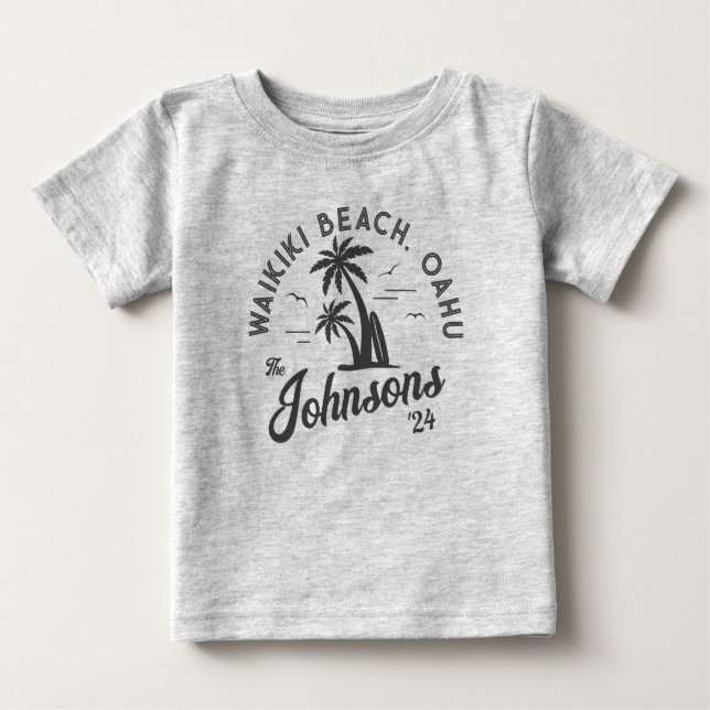 Custom Family Vacation Summer Beach Group Trip Baby T-Shirt (Front)