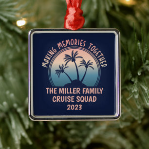 Custom Family Vacation Summer Beach Trip Metal Tree Decoration