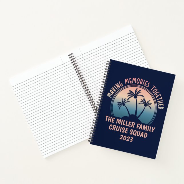 Custom Family Vacation Summer Beach Trip Notebook (Inside)