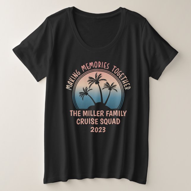 Custom Family Vacation Summer Beach Trip Plus Size T-Shirt (Design Front)