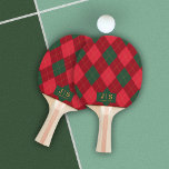 Custom Fancy Monogram Name Plaid Ping Pong Paddle<br><div class="desc">Custom Fancy Monogram Name Plaid Ping Pong Paddle</div>