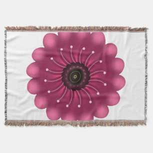 Custom Fantasy Flower   Abstract Neon Floral Throw Blanket