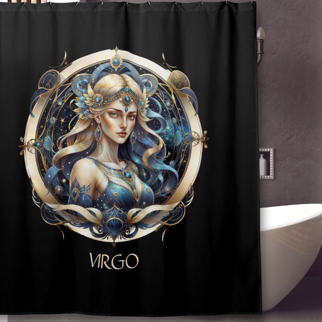 Custom Fantasy Virgin Astrology Sun Sign Virgo Shower Curtain (Creator Uploaded)