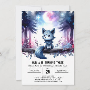 Custom Fantasy Wolf Birthday Invitation