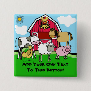 Custom Farm Animals Button