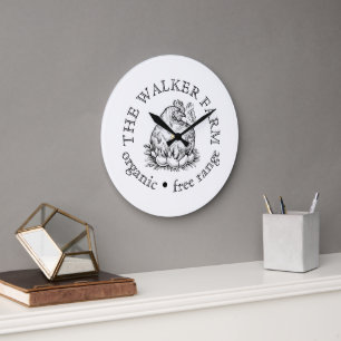 Custom Farm Business Promotional Logo  Large Clock