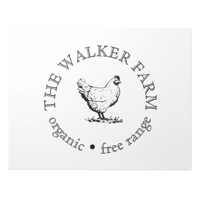 Custom Farm Business Promotional Logo  Notepad (Front)