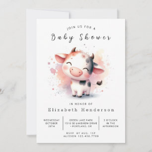 Custom Farm Calf Cow Baby Shower Invitation