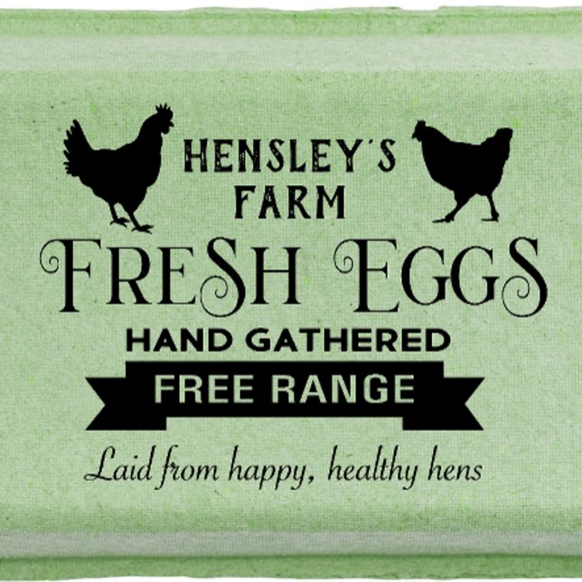 Custom Farm Fresh Eggs Carton Stamp Hens & Banner (Creator Uploaded)