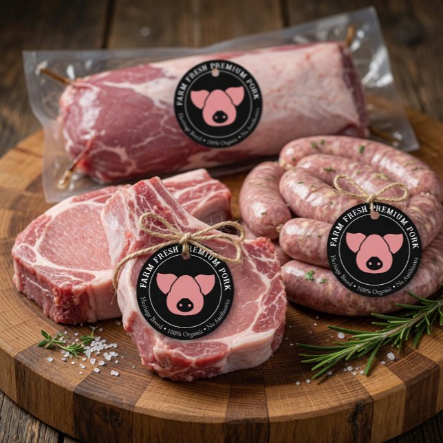 Custom Farm Fresh Premium Pork Business Tag (Creator Uploaded)