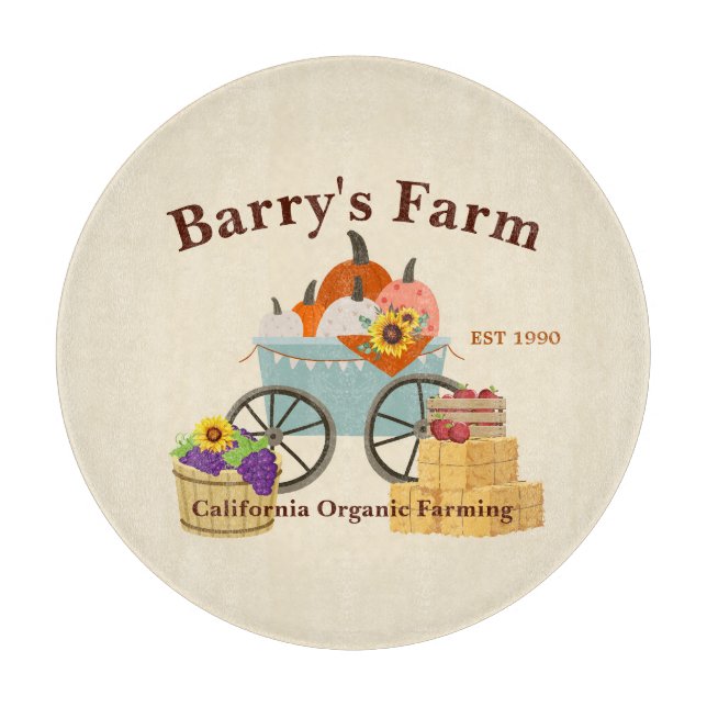 Custom Farm Fun Cutting Board (Front)