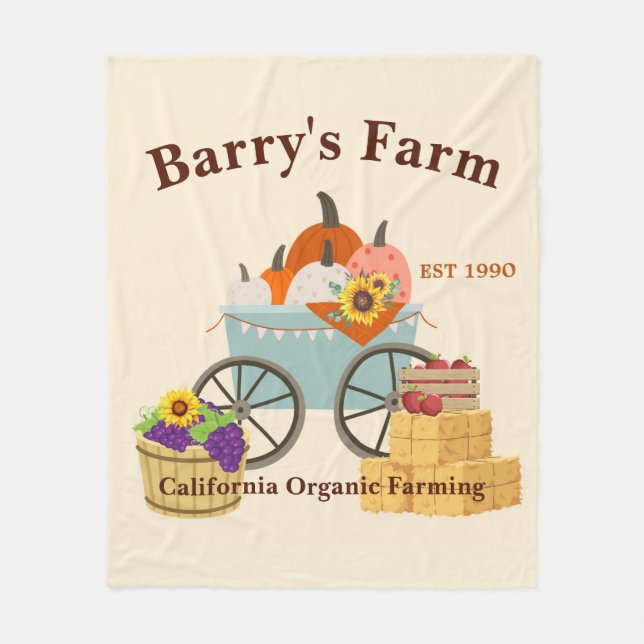 Custom Farm Fun Fleece Blanket (Front)