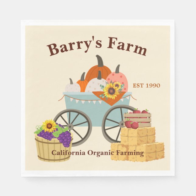 Custom Farm Fun Napkin (Front)