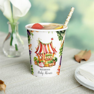 Custom Farmer's Market Baby Shower Paper Cups
