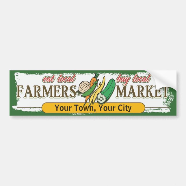 Custom Farmers Market Vegetables Bumper Sticker (Front)