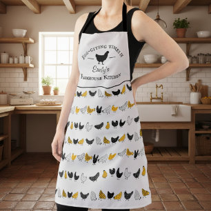Custom Farmhouse Kitchen Chicken Pattern Apron