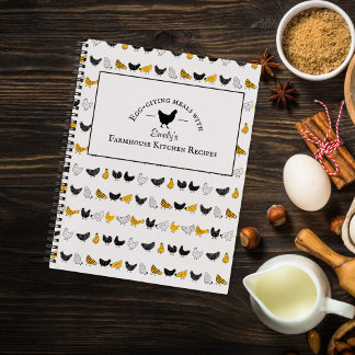 Custom Farmhouse Kitchen Chicken Recipe Notebook