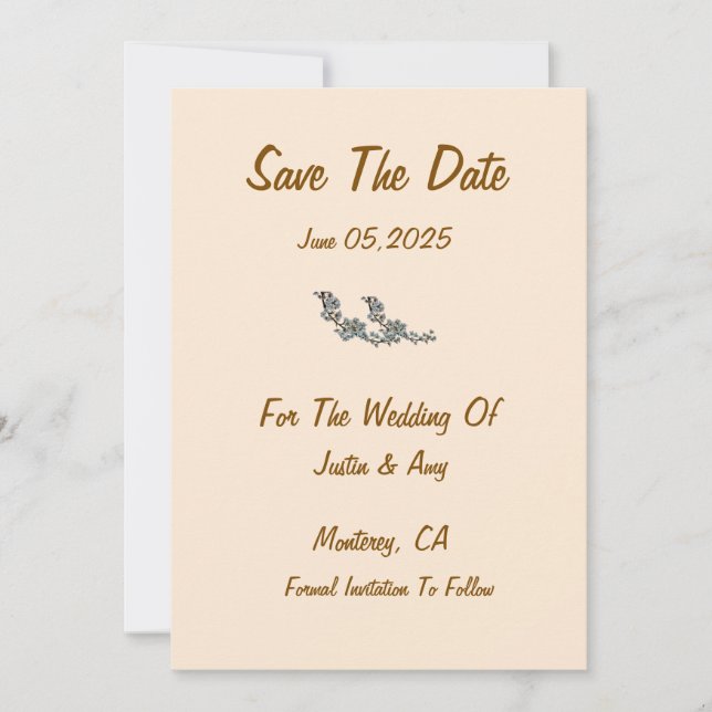 Custom Farmhouse Rustic Simple  Save The Date Invitation (Front)
