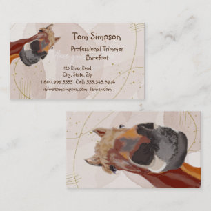 Custom Farrier Trimmer Funny Horse  Business Card
